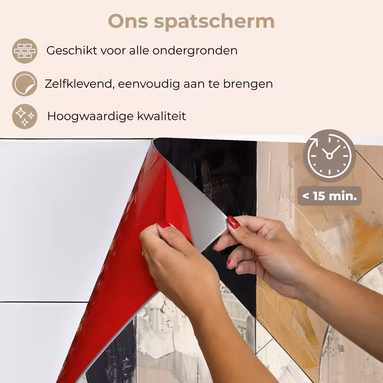 Abstract - Modern - Geometrisch - Pastel keuken achterwand spatscherm klein -spatscherm_NL