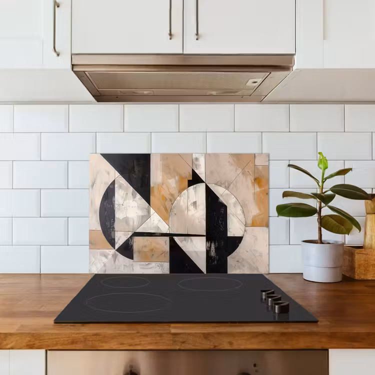 Abstract - Modern - Geometrisch - Pastel keuken achterwand spatscherm klein -sfeer2