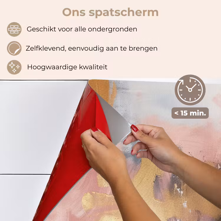 Abstract - Pastel kleuren - Goud - Modern - Aesthetic keuken achterwand spatscherm klein -spatscherm_NL