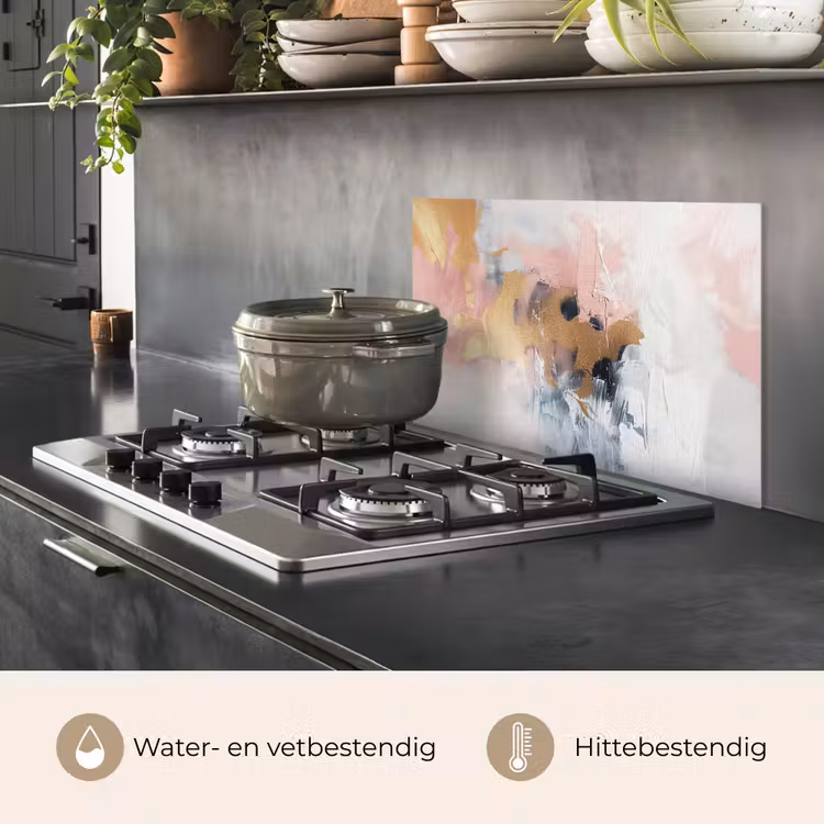 Abstract - Pastel kleuren - Goud - Modern - Aesthetic keuken achterwand spatscherm klein -usp_NL