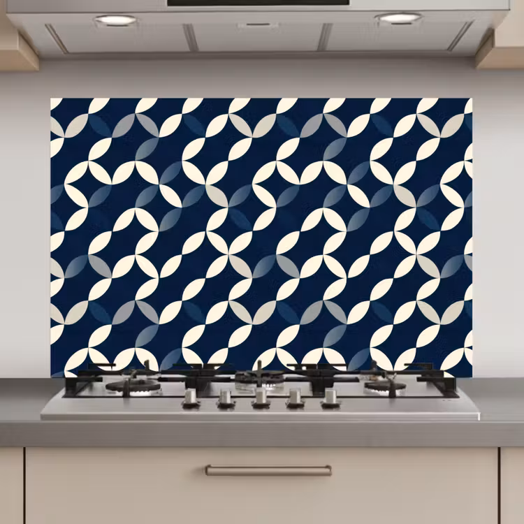 Abstract - Patroon - Blauw keuken achterwand spatscherm klein 900 -3d_website