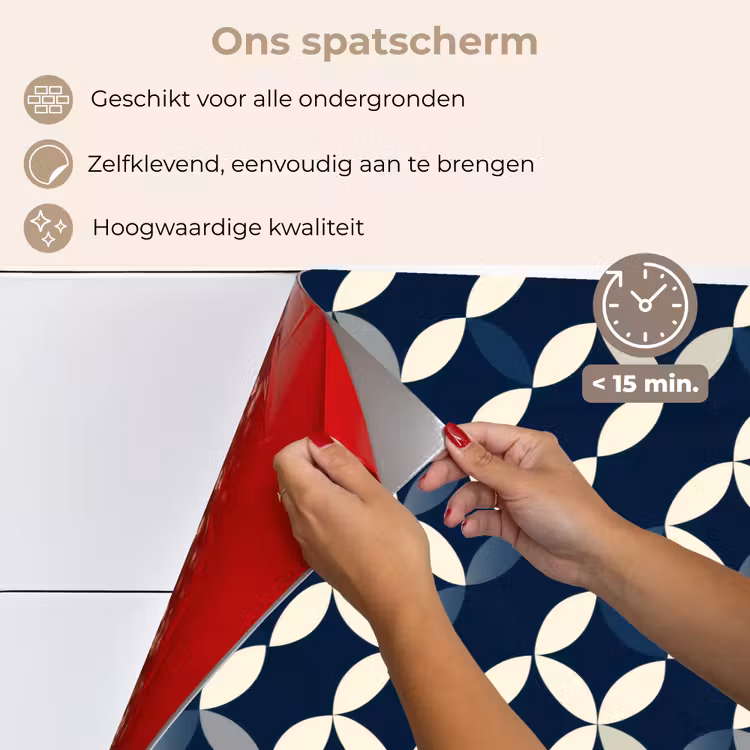 Abstract - Patroon - Blauw keuken achterwand spatscherm klein 900 -spatscherm_NL