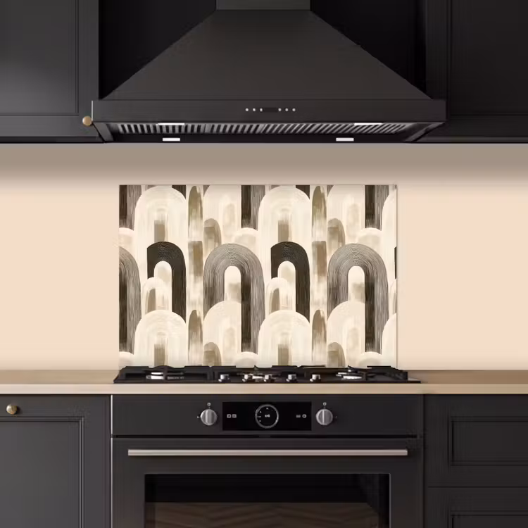 Abstract - Patroon - Bogen keuken achterwand spatscherm klein 900 -sfeer1