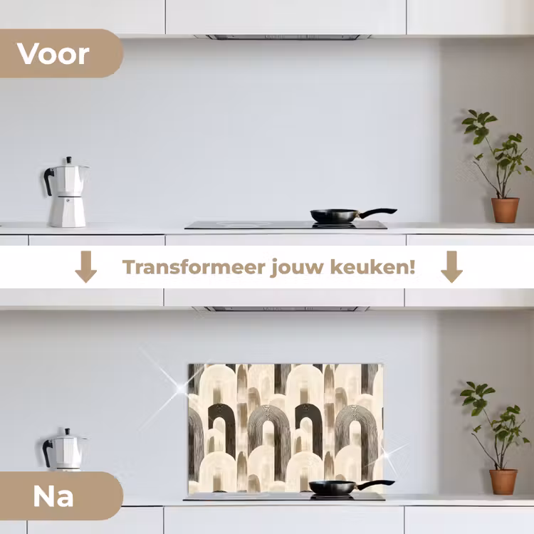 Abstract - Patroon - Bogen keuken achterwand spatscherm klein 900 -voor_na_NL