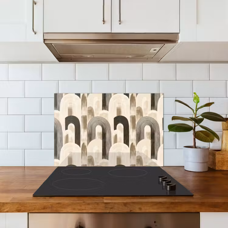 Abstract - Patroon - Bogen keuken achterwand spatscherm klein 900 -sfeer2