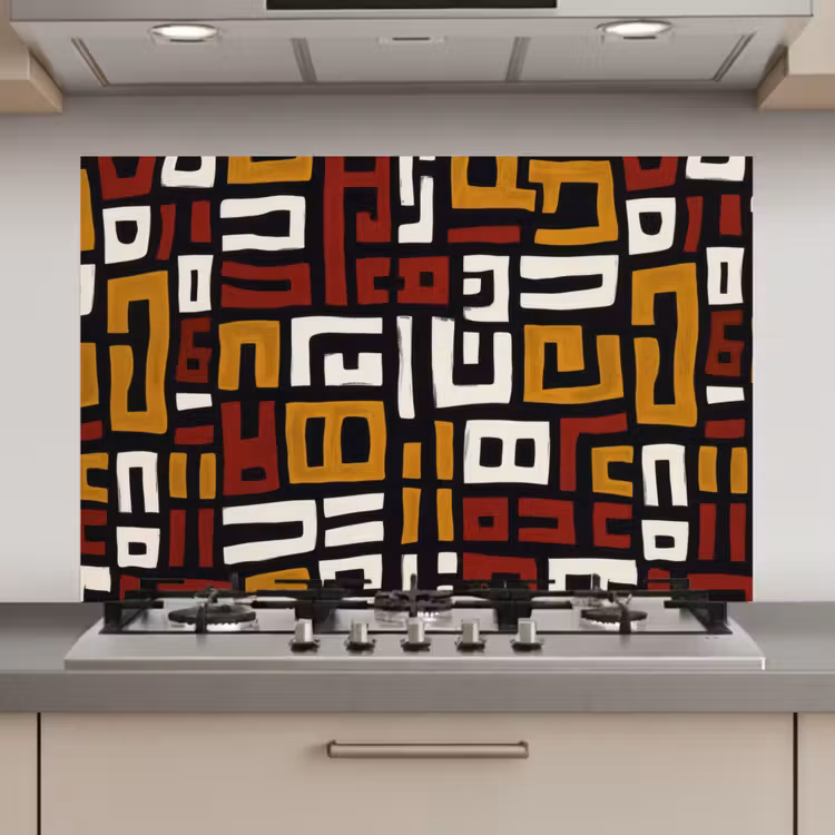 Abstract - Patroon - Rood keuken achterwand spatscherm klein -3d_website
