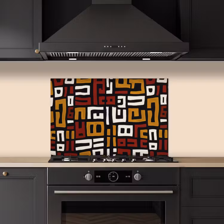 Abstract - Patroon - Rood keuken achterwand spatscherm klein -sfeer1