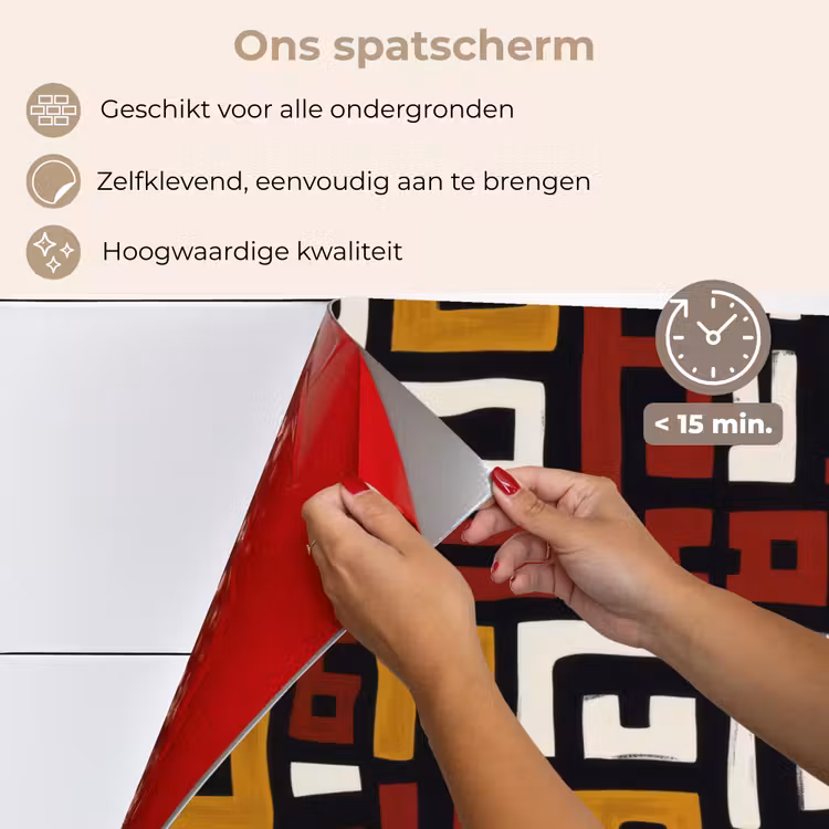Abstract - Patroon - Rood keuken achterwand spatscherm klein -spatscherm_NL