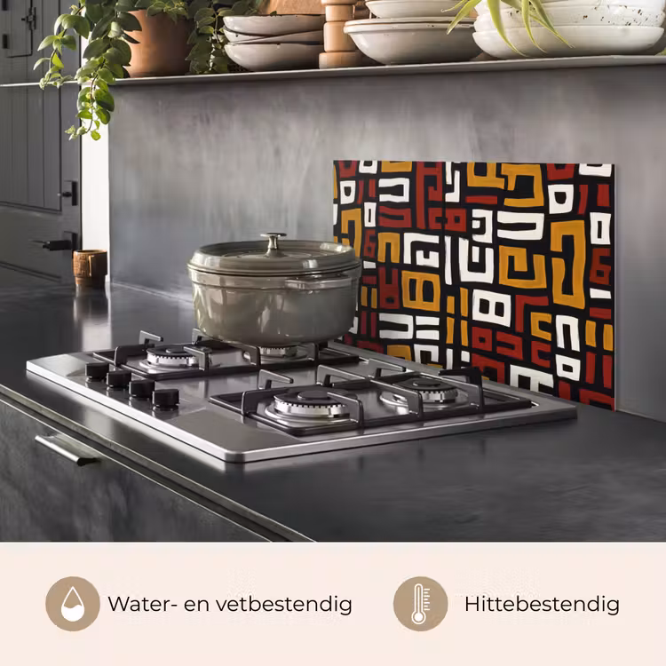 Abstract - Patroon - Rood keuken achterwand spatscherm klein -usp_NL