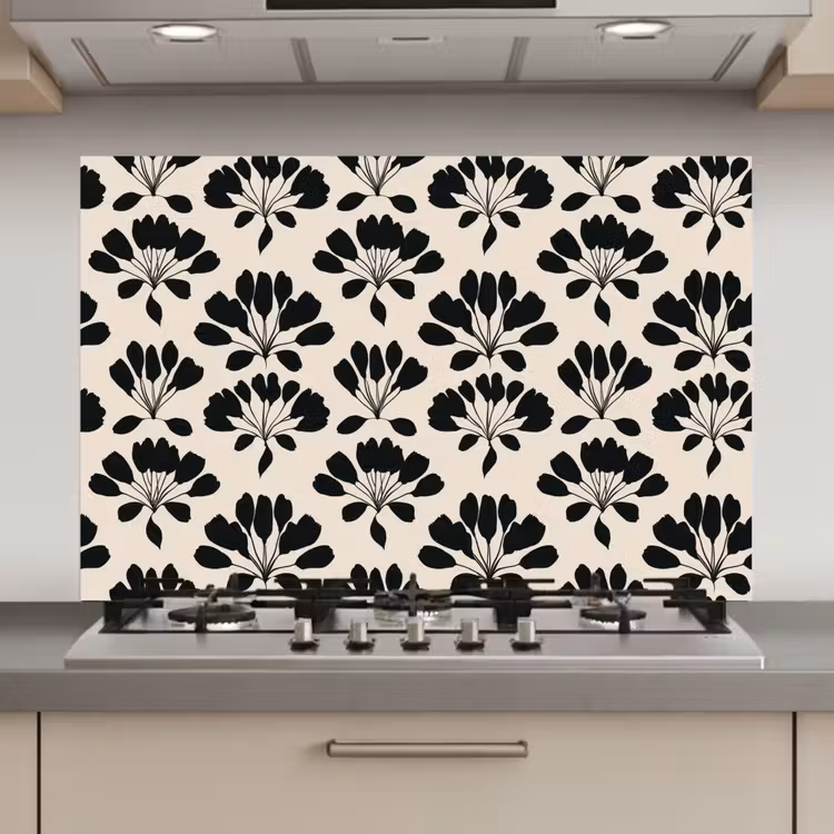 Abstract - Patroon - Zwart keuken achterwand spatscherm klein 900 -3d_website