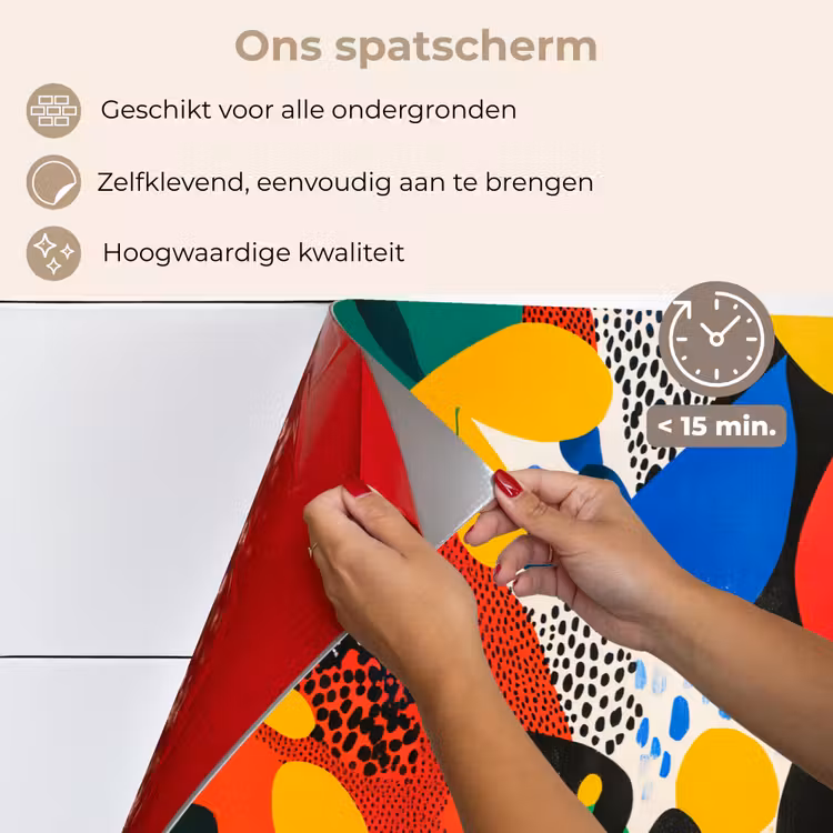 Abstract - Planten - Vormen - Kleurrijk keuken achterwand spatscherm klein -spatscherm_NL