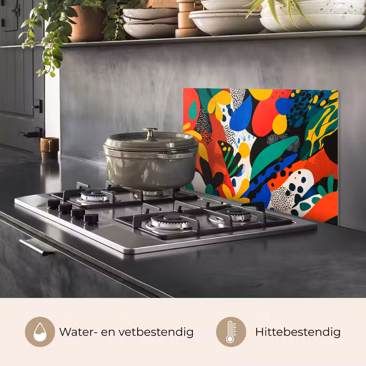 Abstract - Planten - Vormen - Kleurrijk keuken achterwand spatscherm klein -usp_NL