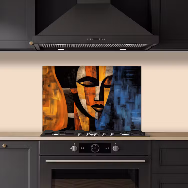 Abstract - Portret - Kleurvakken keuken achterwand spatscherm klein -sfeer1
