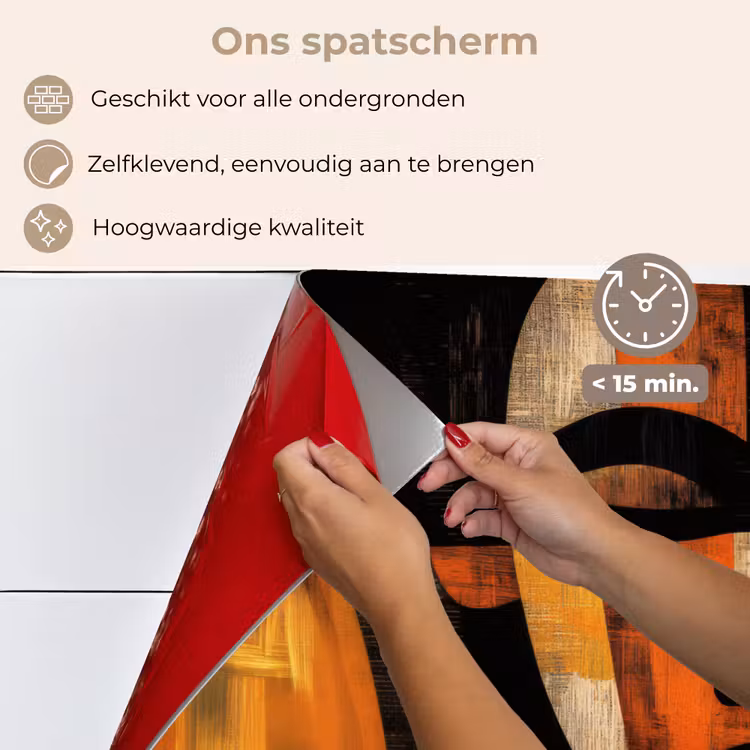 Abstract - Portret - Kleurvakken keuken achterwand spatscherm klein -spatscherm_NL