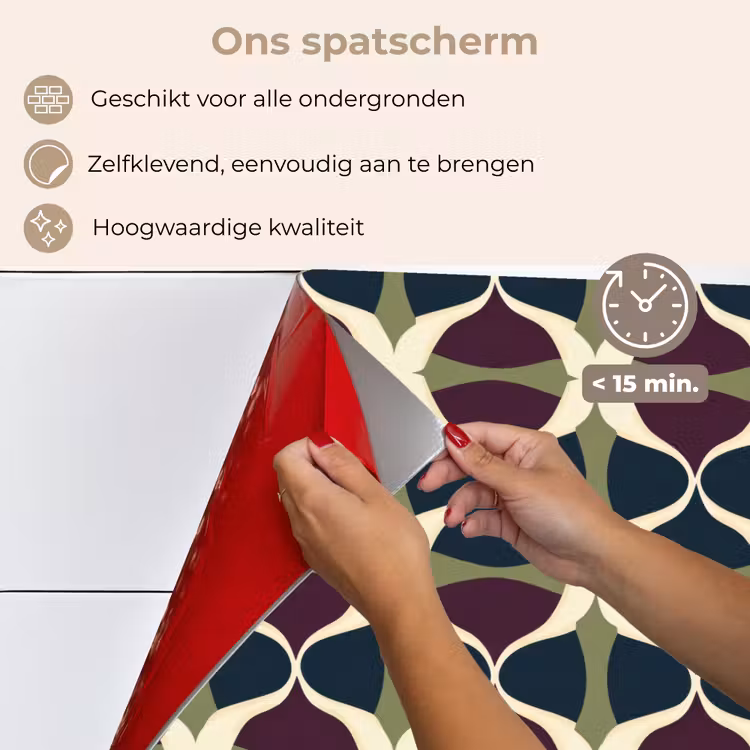 Abstract - Retro - Kleurrijk keuken achterwand spatscherm klein 900 -spatscherm_NL