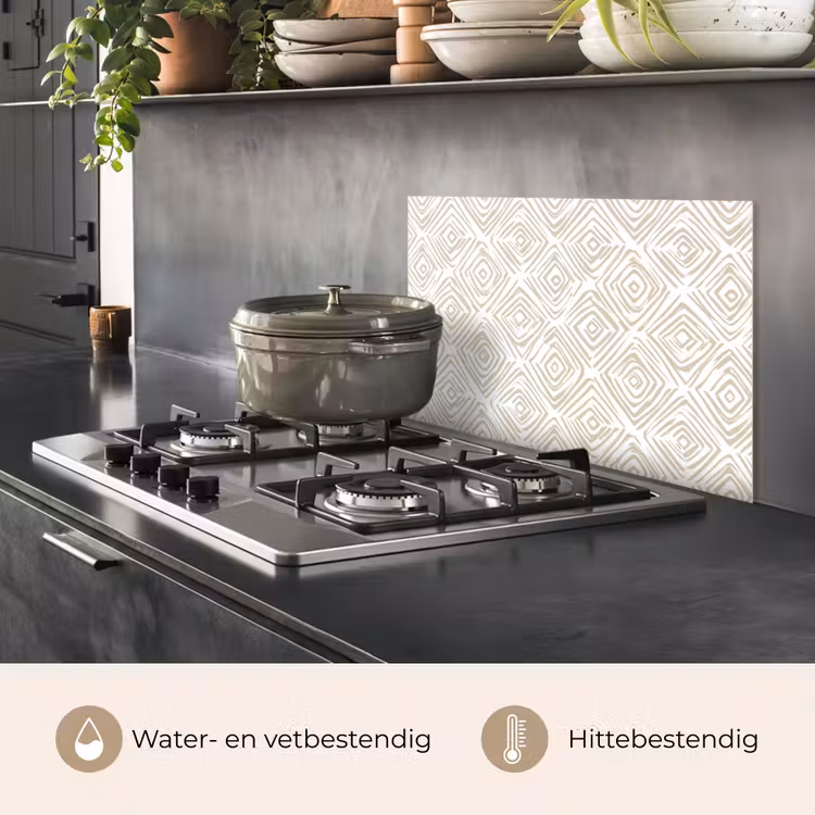 Abstract - Ruit - Beige keuken achterwand spatscherm klein 900 -usp_NL