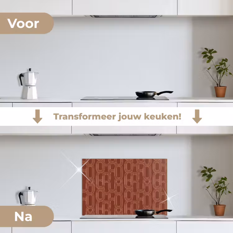 Abstract - Textuur - Bruin keuken achterwand spatscherm klein 900 -voor_na_NL