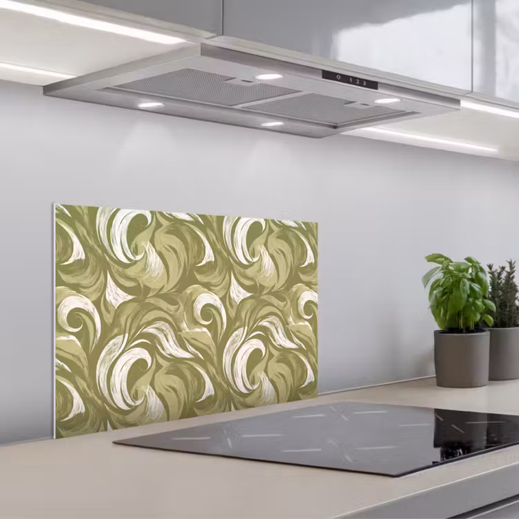 Abstract - Textuur - Groen keuken achterwand spatscherm klein 900 -3d_schuin