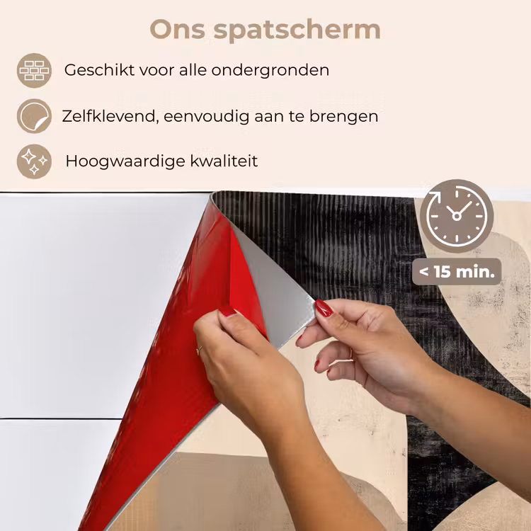 Abstract - Vormen - Modern - Beige keuken achterwand spatscherm klein -spatscherm_NL