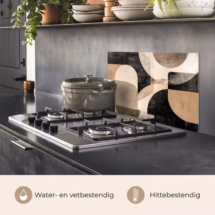 Abstract - Vormen - Modern - Beige keuken achterwand spatscherm klein -usp_NL