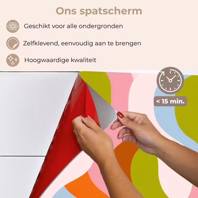 Abstract - Vormen - Roze keuken achterwand spatscherm klein -spatscherm_NL