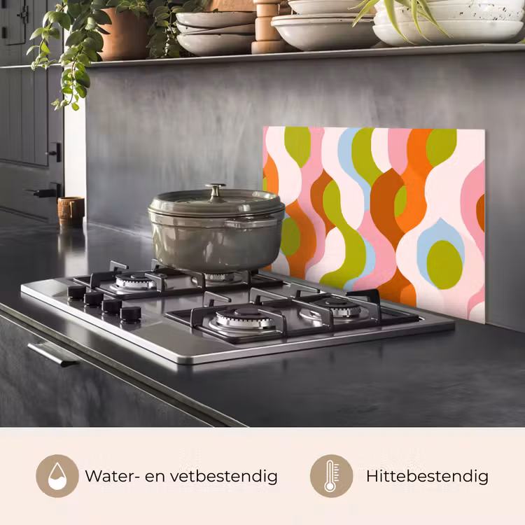 Abstract - Vormen - Roze keuken achterwand spatscherm klein -usp_NL