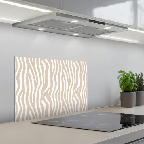 Abstract - Zebra - Beige keuken achterwand spatscherm klein 900 -3d_schuin
