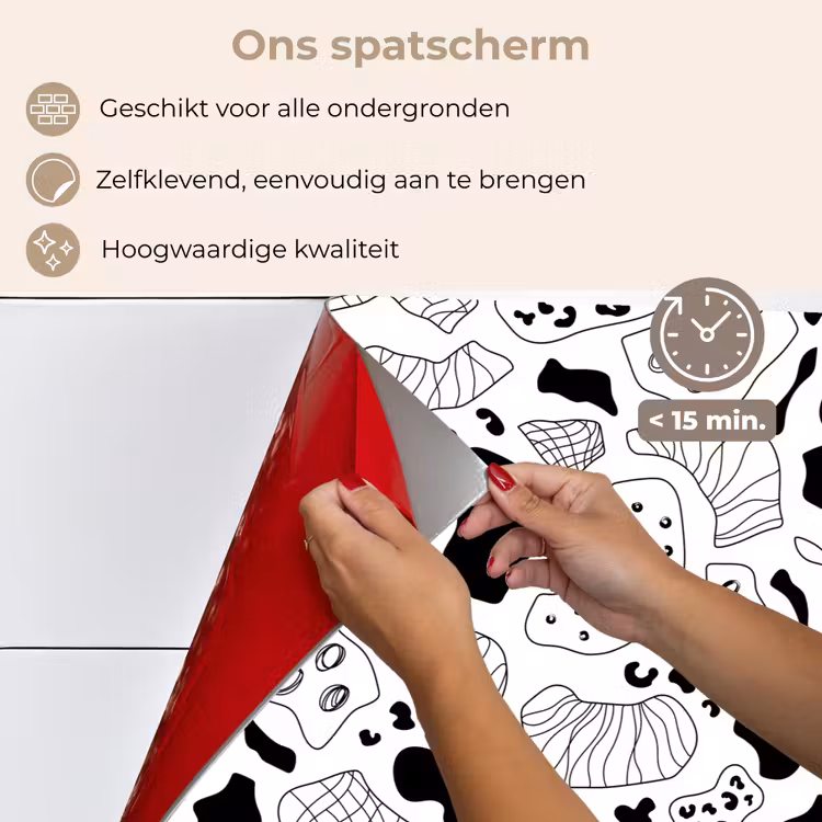 Abstract - Zwart - Wit - Diversiteit keuken achterwand spatscherm klein 900 -spatscherm_NL