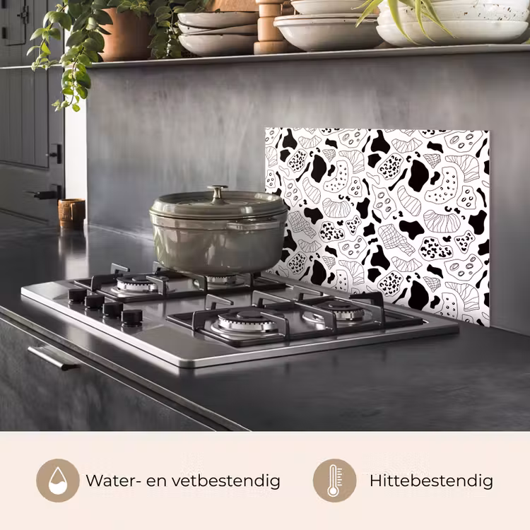 Abstract - Zwart - Wit - Diversiteit keuken achterwand spatscherm klein 900 -usp_NL