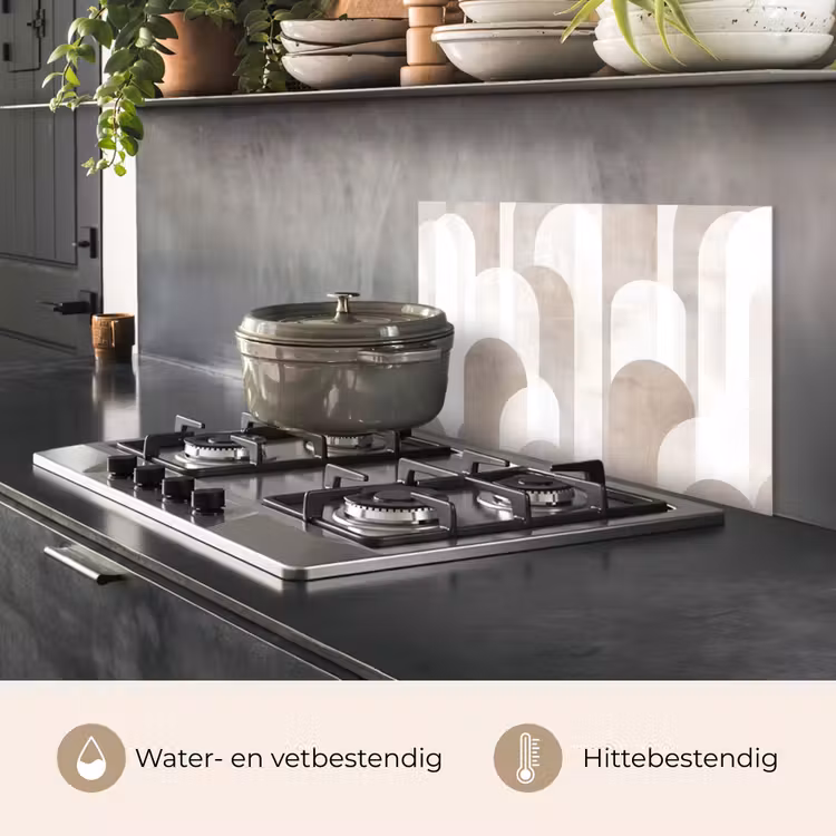 Abstracte bogen - Modern - Beige keuken achterwand spatscherm klein -usp_NL