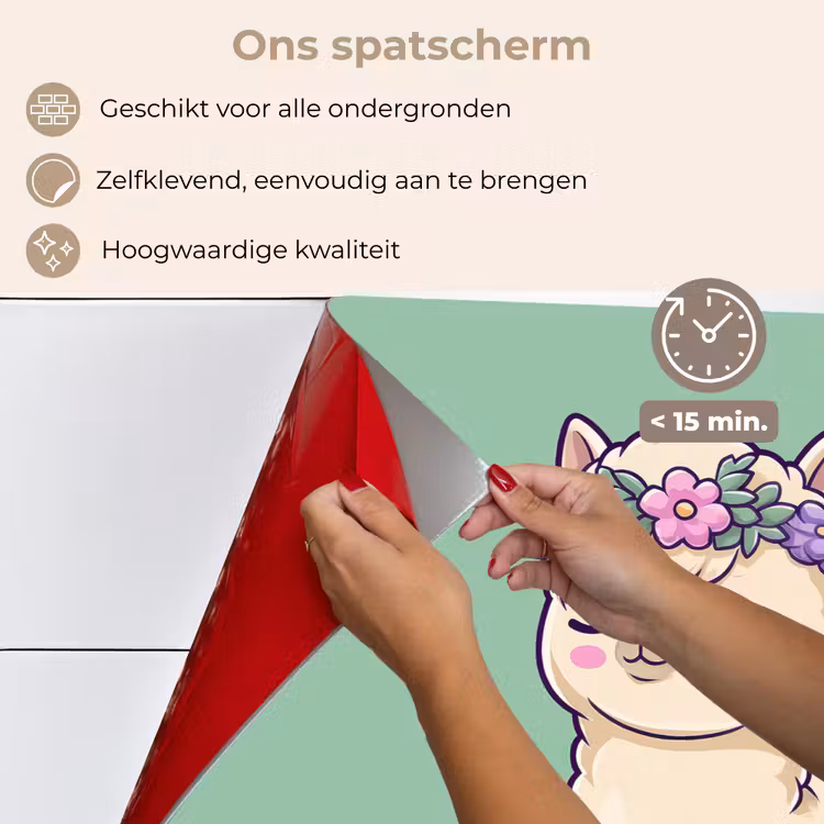 Alpaca - Groen - Bloemendiadeem keuken achterwand spatscherm klein -spatscherm_NL