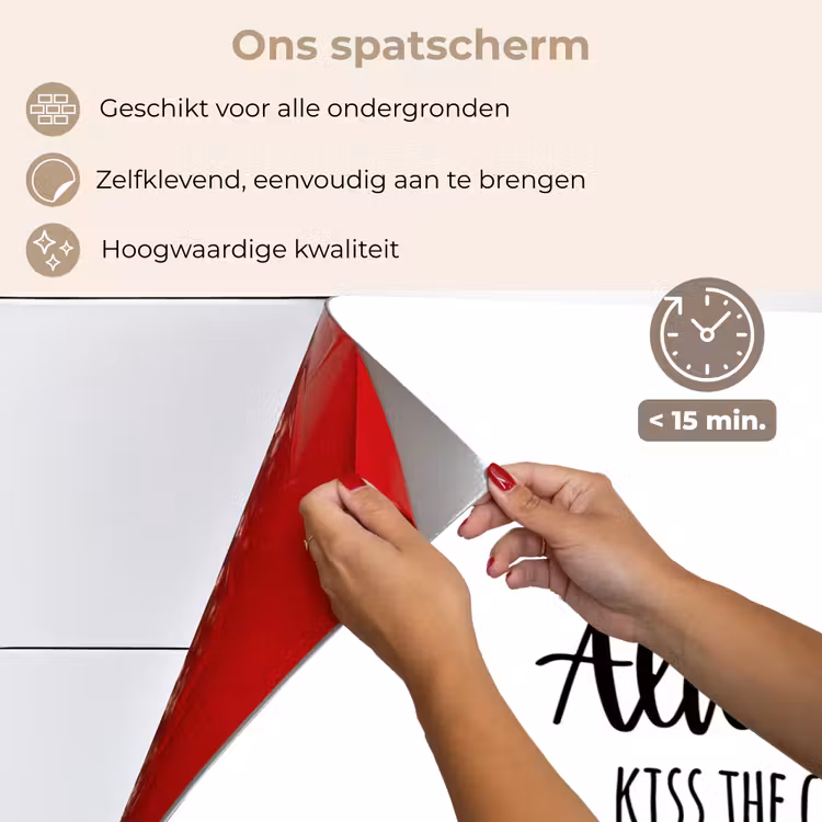 Always kiss the cook - Koken - Kok - Keuken - Spreuken keuken achterwand spatscherm klein -spatscherm_NL