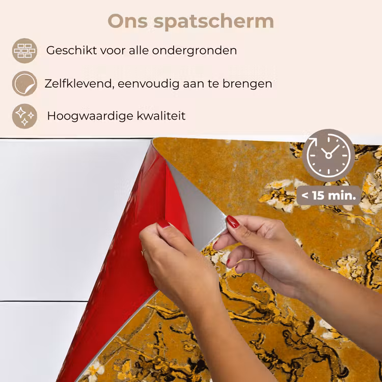 Amandelbloesem - Kunst - Van Gogh - Goud keuken achterwand spatscherm klein -spatscherm_NL