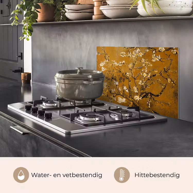 Amandelbloesem - Kunst - Van Gogh - Goud keuken achterwand spatscherm klein -usp_NL