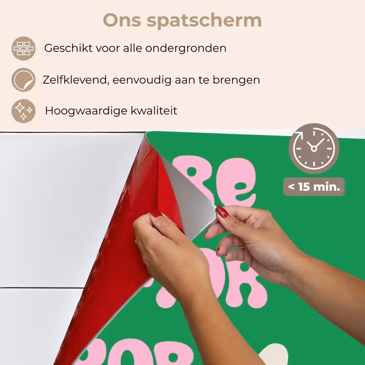 Amor - Valentijn - Groen - Tekst keuken achterwand spatscherm klein -spatscherm_NL