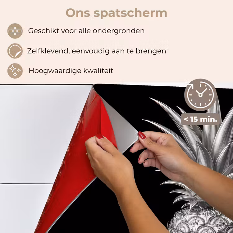 Ananas - Gedetailleerd - Bladeren keuken achterwand spatscherm klein -spatscherm_NL