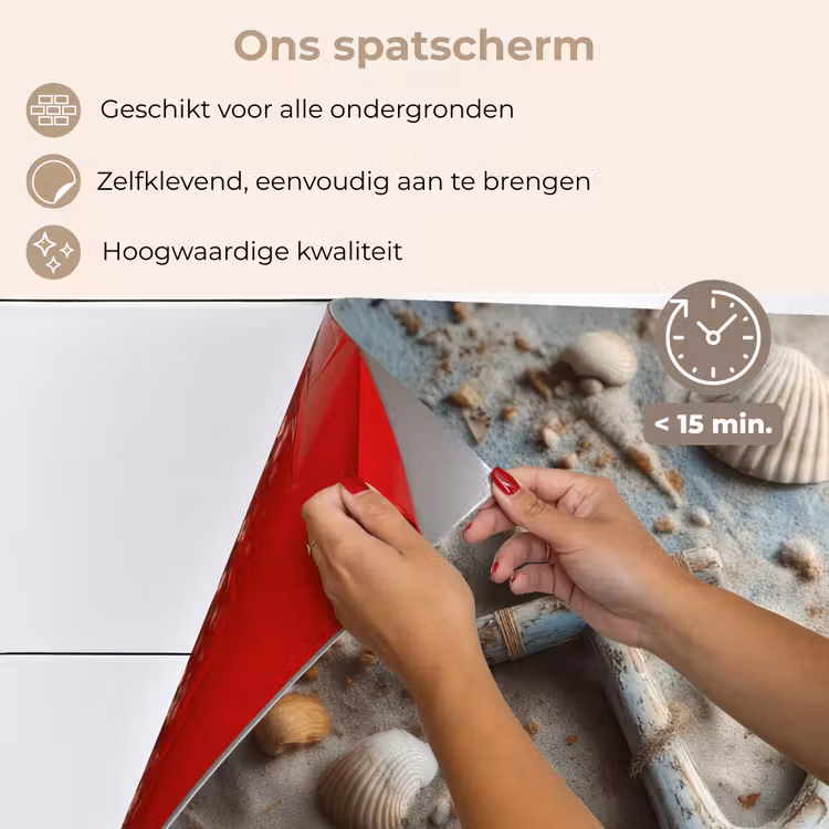 Anker - Hout - Schelpen - Zand keuken achterwand spatscherm klein -spatscherm_NL