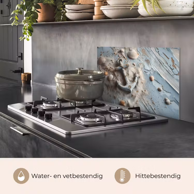 Anker - Hout - Schelpen - Zand keuken achterwand spatscherm klein -usp_NL