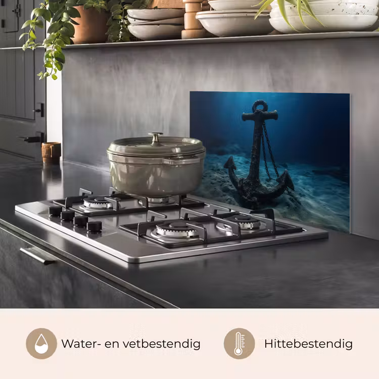 Anker - Ijzer - Zeebodem - Zand keuken achterwand spatscherm klein -usp_NL