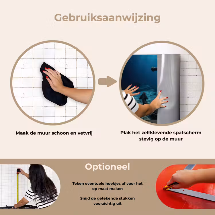 Anker - Ijzer - Zeebodem - Zand keuken achterwand spatscherm klein -gebruiksaanwijzing_NL