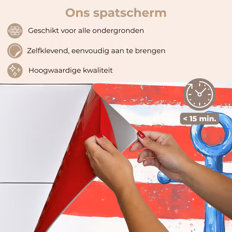 Anker - Verfspatten - Rood - Blauw keuken achterwand spatscherm klein -spatscherm_NL
