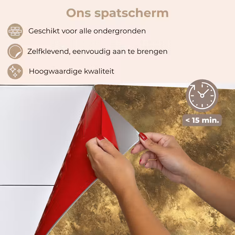 Antiek - Metaallook - Goud keuken achterwand spatscherm klein 900 -spatscherm_NL