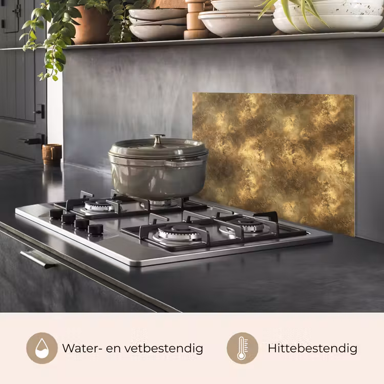Antiek - Metaallook - Goud keuken achterwand spatscherm klein 900 -usp_NL