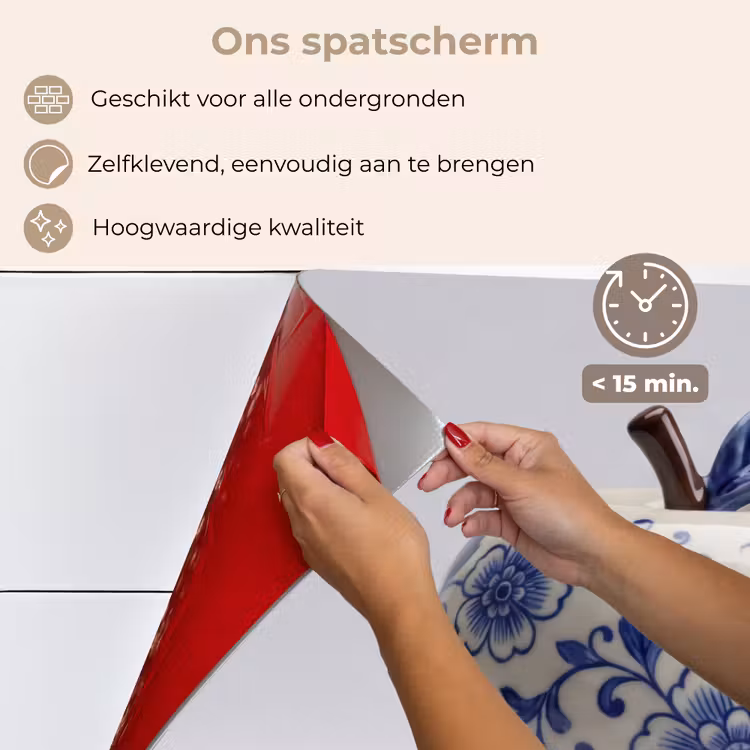 Appel - Blauw - Klassiek keuken achterwand spatscherm klein -spatscherm_NL