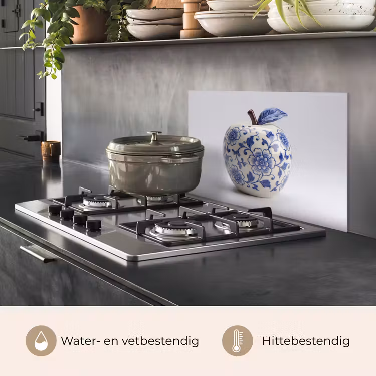 Appel - Blauw - Klassiek keuken achterwand spatscherm klein -usp_NL
