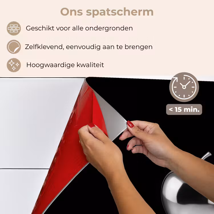 Appel - Metallic - Symmetrisch keuken achterwand spatscherm klein -spatscherm_NL