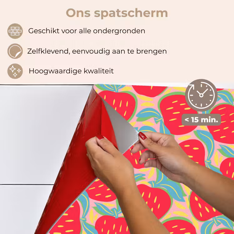 Appels - Rood - Stippen keuken achterwand spatscherm klein 900 -spatscherm_NL