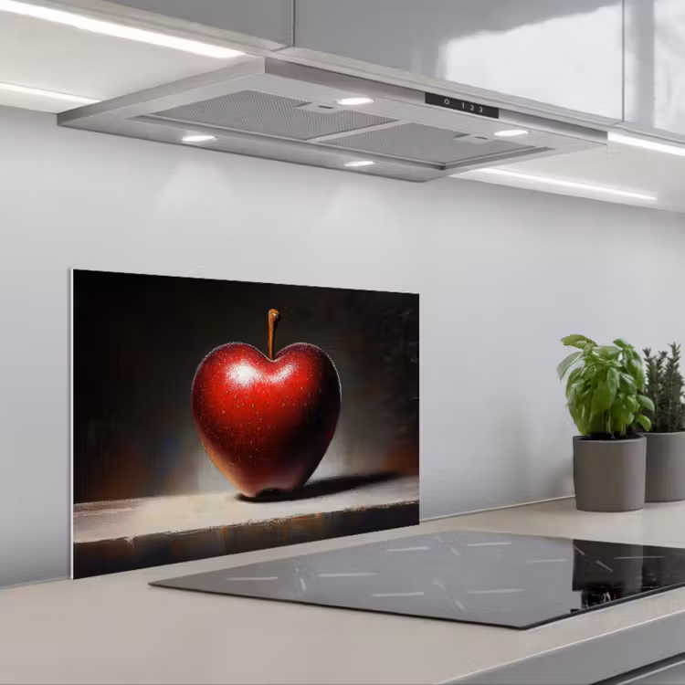 Apple - Hart - Rood keuken achterwand spatscherm klein -3d_schuin