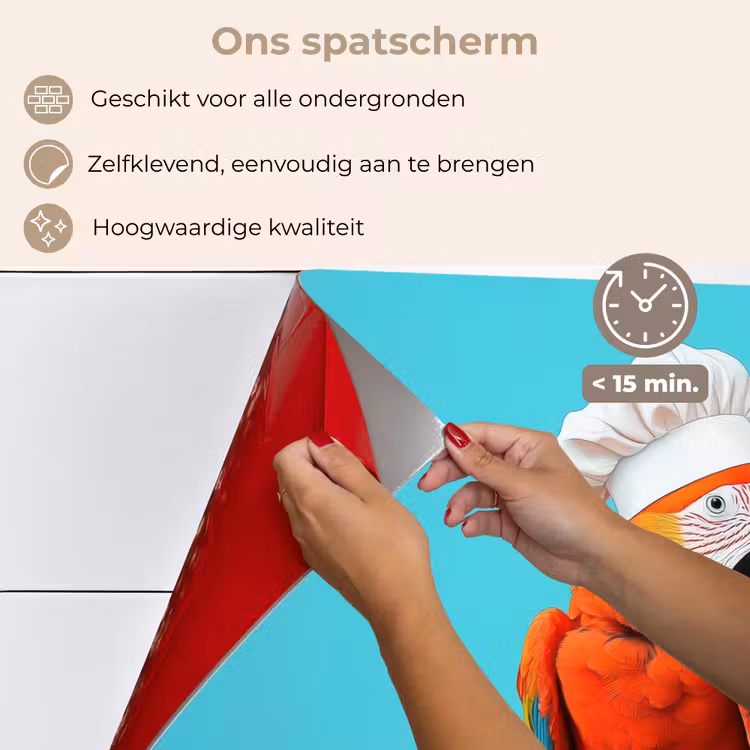 Ara - Koksmuts - Sokkel - Grappig keuken achterwand spatscherm klein -spatscherm_NL