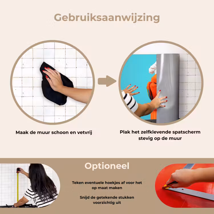 Ara - Koksmuts - Sokkel - Grappig keuken achterwand spatscherm klein -gebruiksaanwijzing_NL
